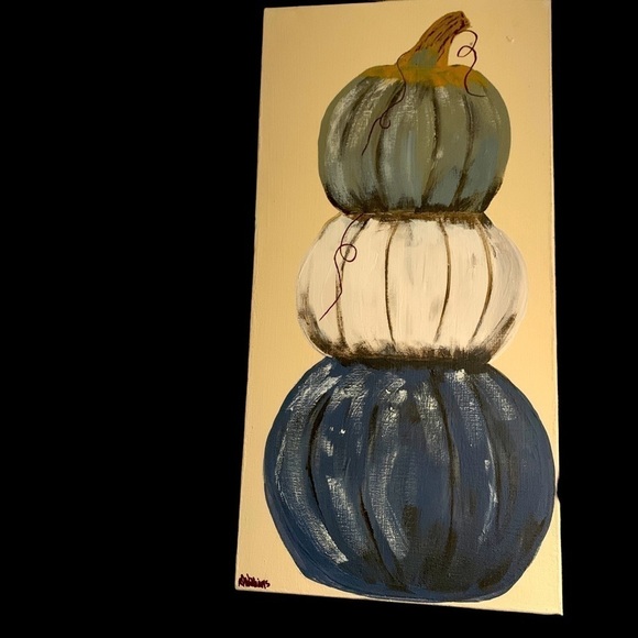 Original Acrylic Artwork Impressionism Fall Pumpkins - Picture 1 of 11